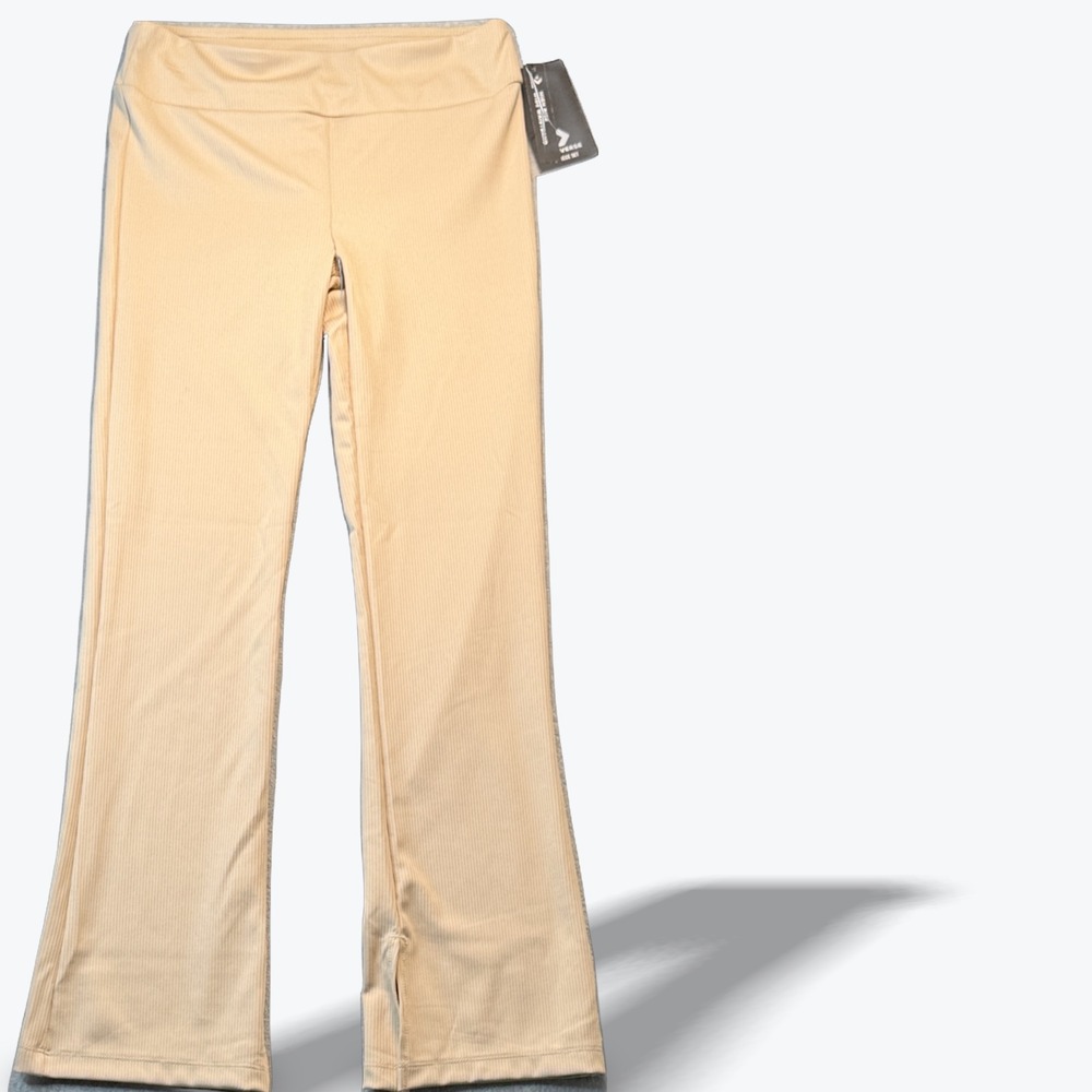 Converse Flare Leg Pants High Rise Wide Waistband Leggings Ribbed Youth Large